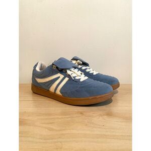 Steve Madden Madrid Blue Suede Soccer Sneakers Gum Sole Women's Size 8.5